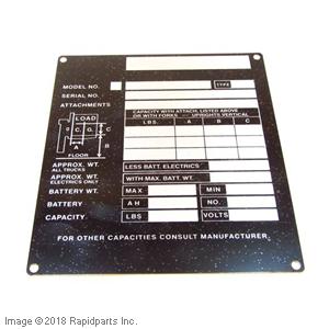 CAT LIFT TRUCKS - PLATE,NAME (BLANK) A000043169 A000043169